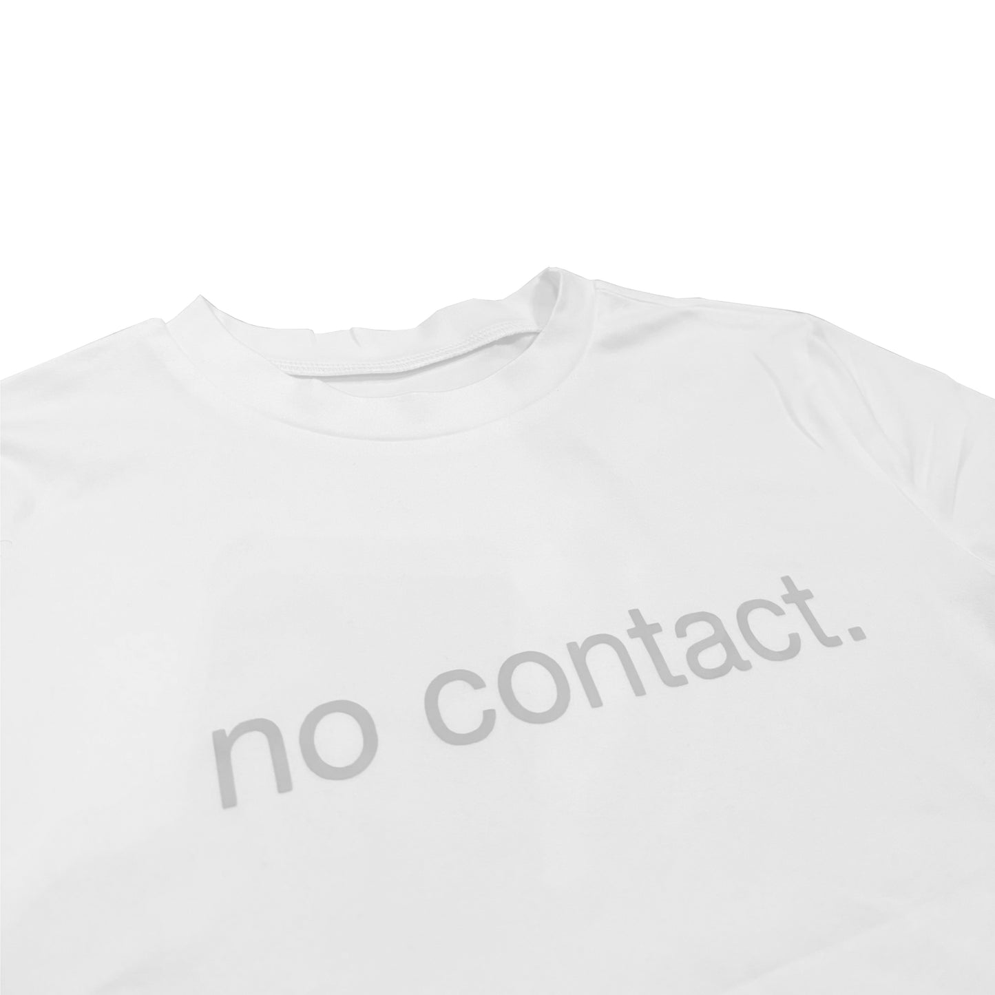 "no contact." white baby tee