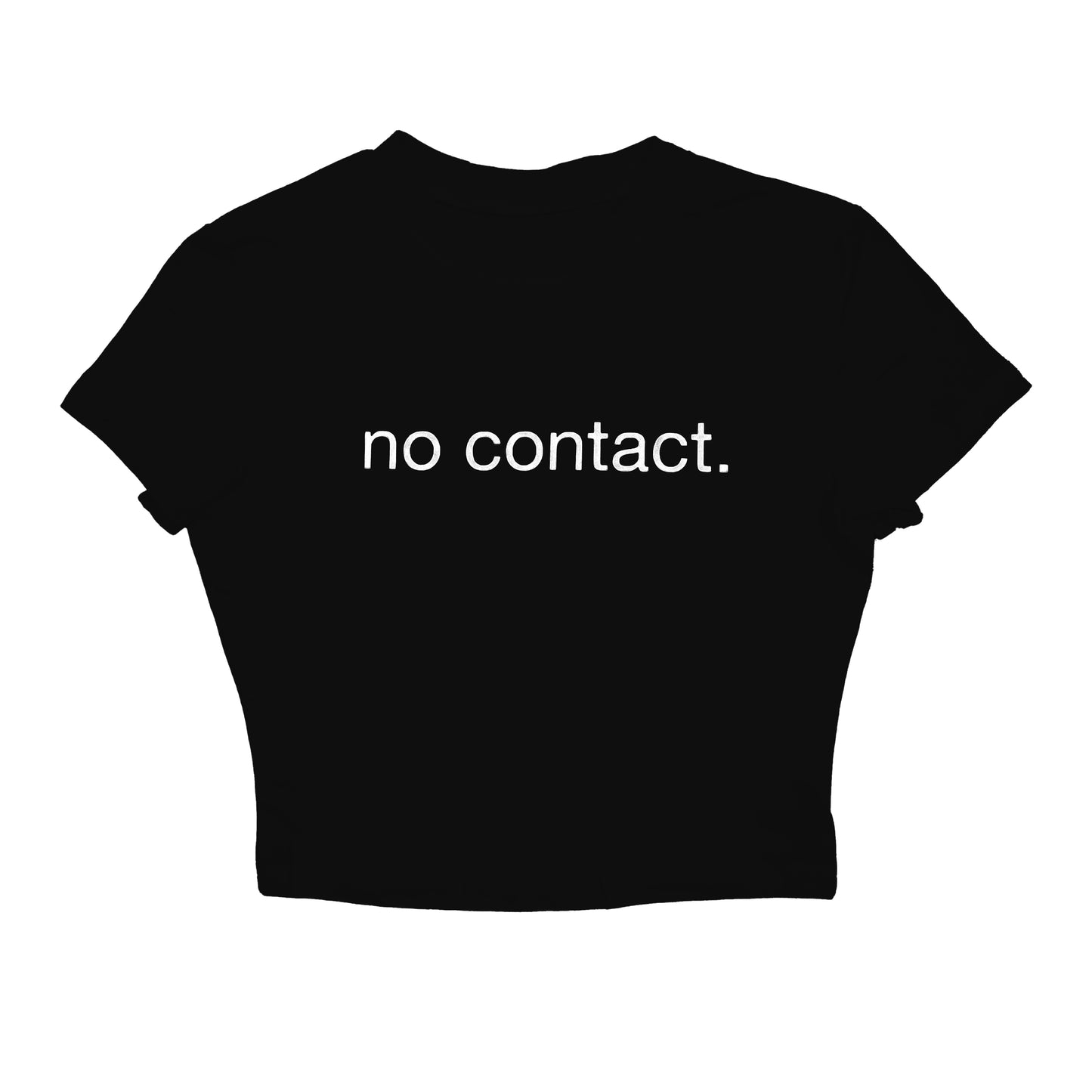 "no contact." black baby tee